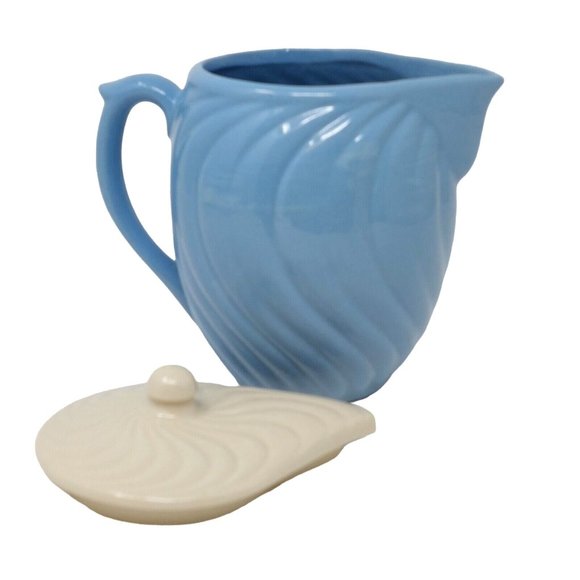 Pitcher With Lid USA Ceramic Swirl Design Vintage Home Decor 7" Tall - Picture 7 of 11